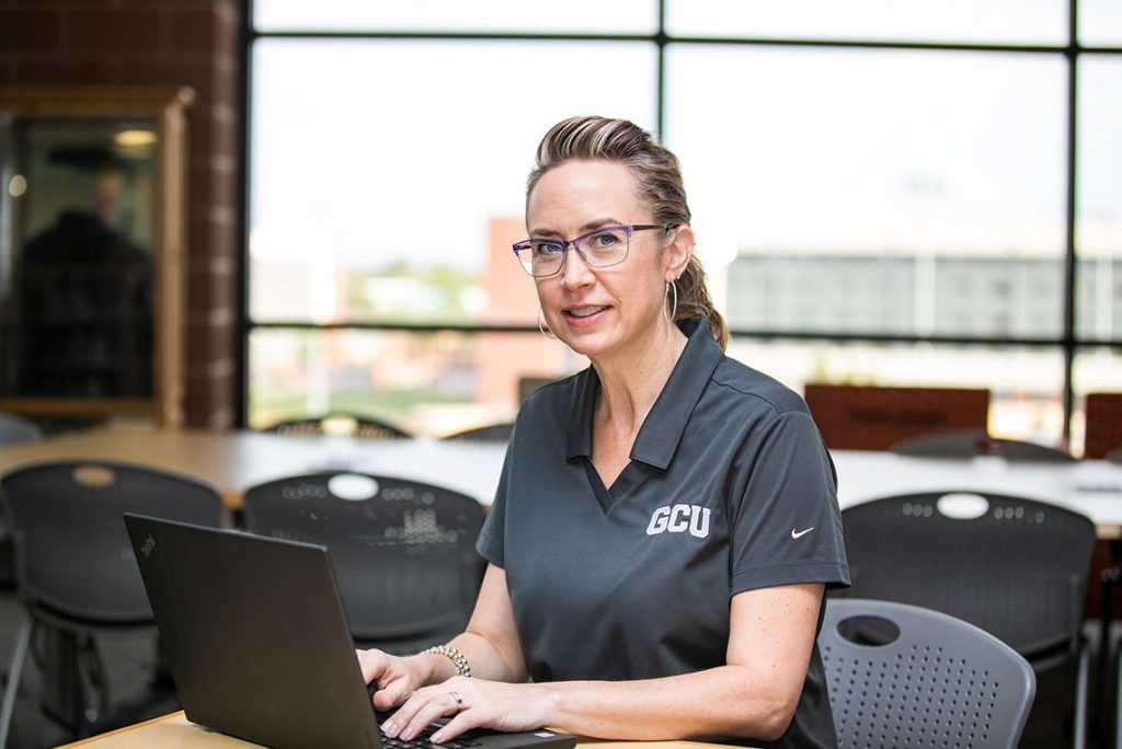 Headshot of female GCU teacher working online
